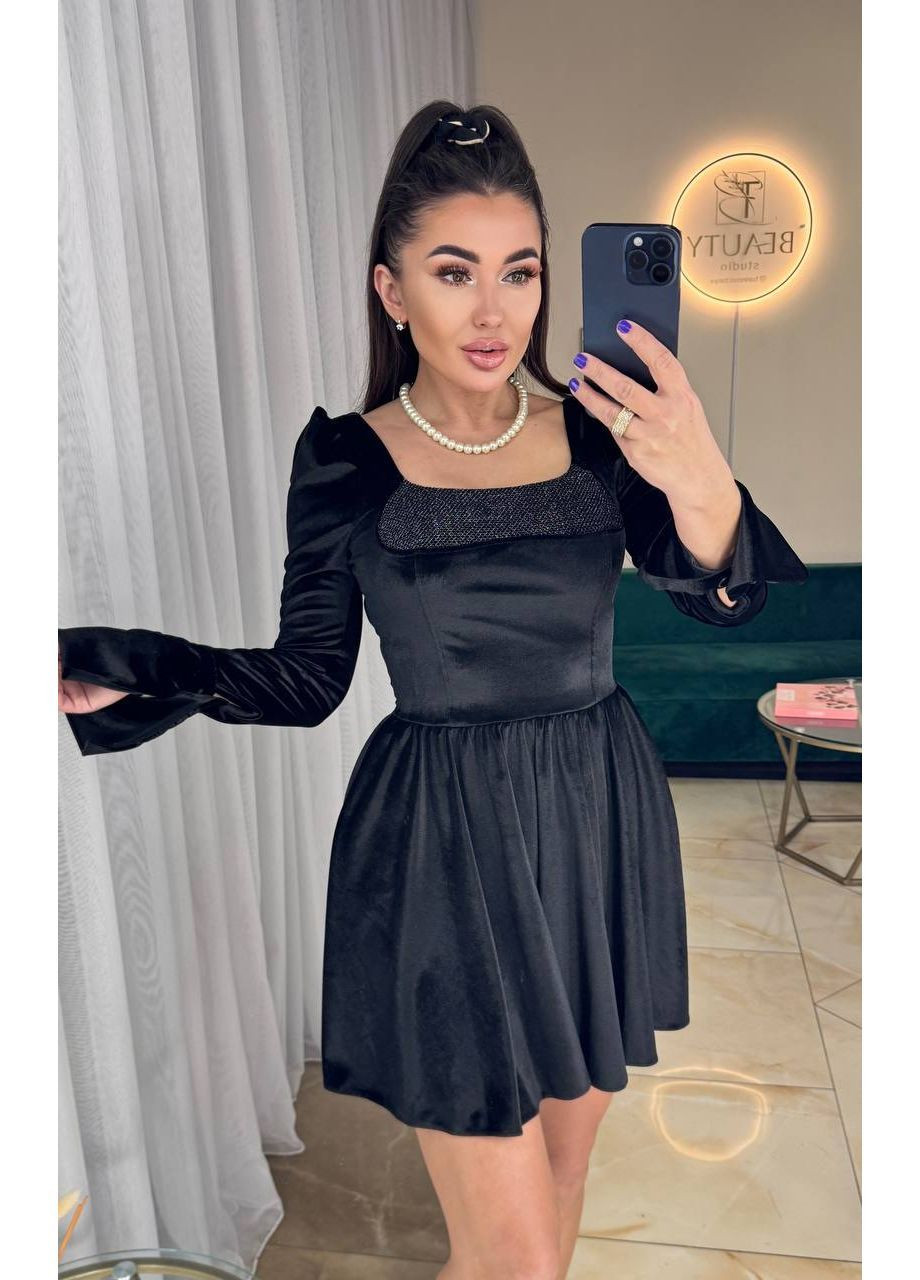 Черное праздничный, вечернее платье No Brand однотонное