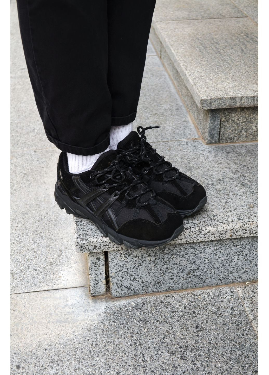 Черные демисезонные кроссовки мужские asics gel sonoma 15-50 gore-tex black асикс гель сонома No Brand