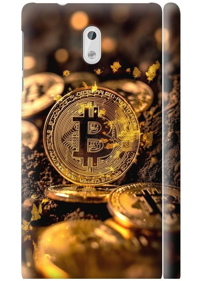 3D пластиковый матовый чехол 'Золотая лихорадка биткойна' для Endorphone Nokia 3 (349829244)