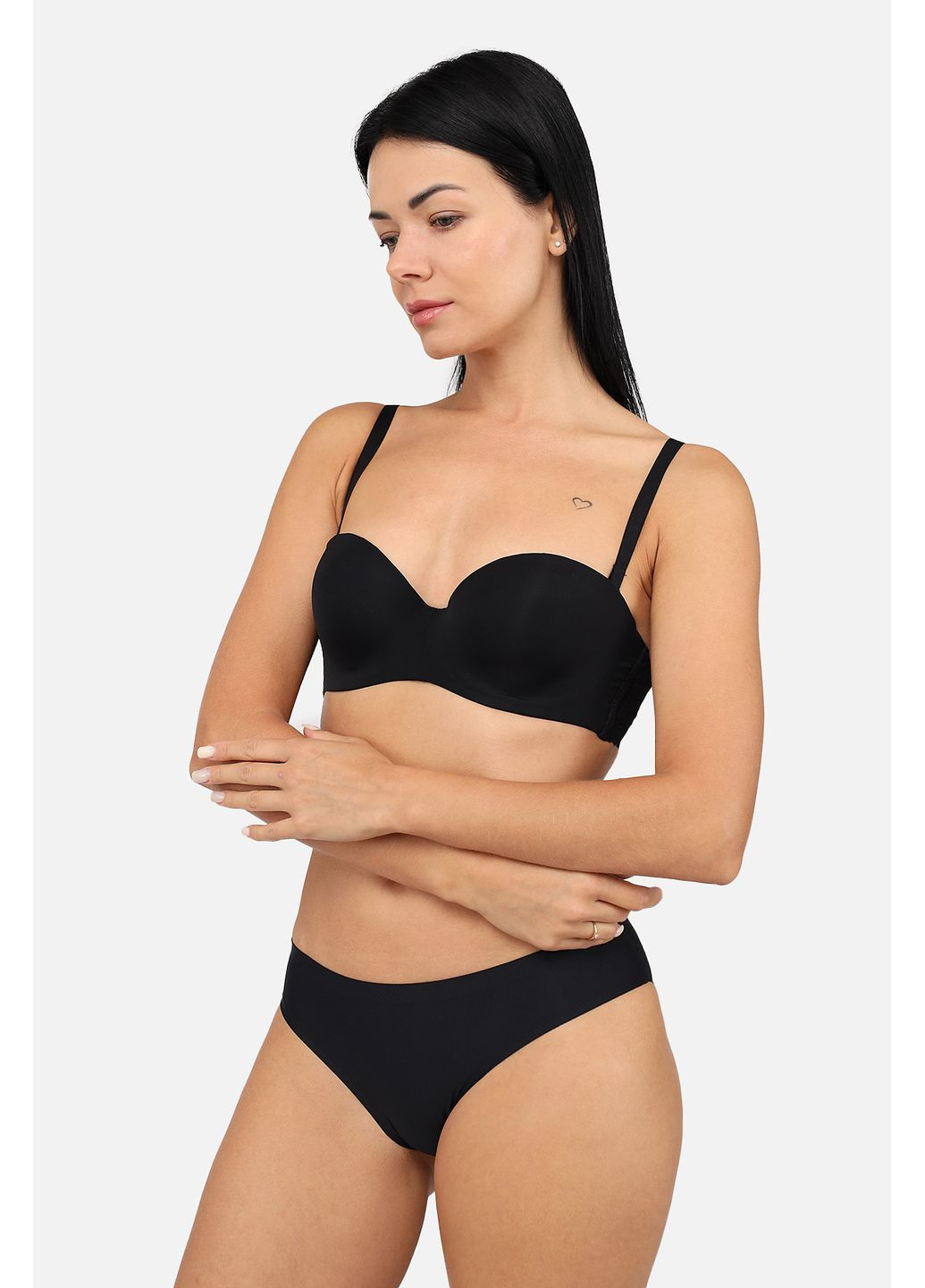 Чёрный бюстгальтер балконет женский цвет черный cb-00278898 No Brand кружево