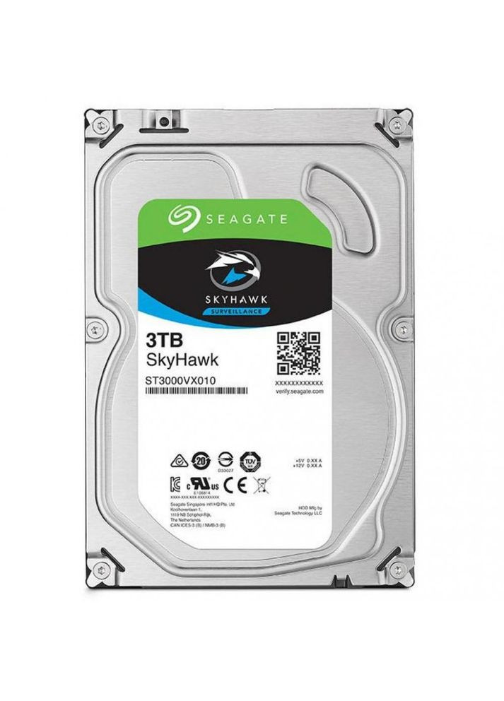 Жорсткий диск 3.5" 3Tb SkyHawk, SATA3, 256Mb, 5400 rpm (ST3000VX009) Seagate (265331475)