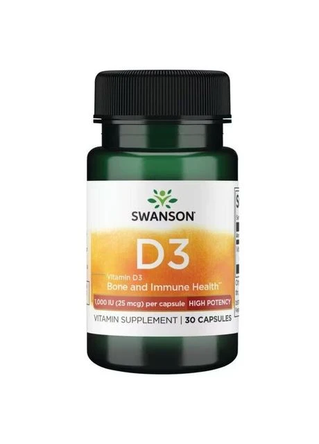 Вітаміни та мінерали Vitamin D3 1000 IU High Potency, 30 капсул Swanson (322208993)