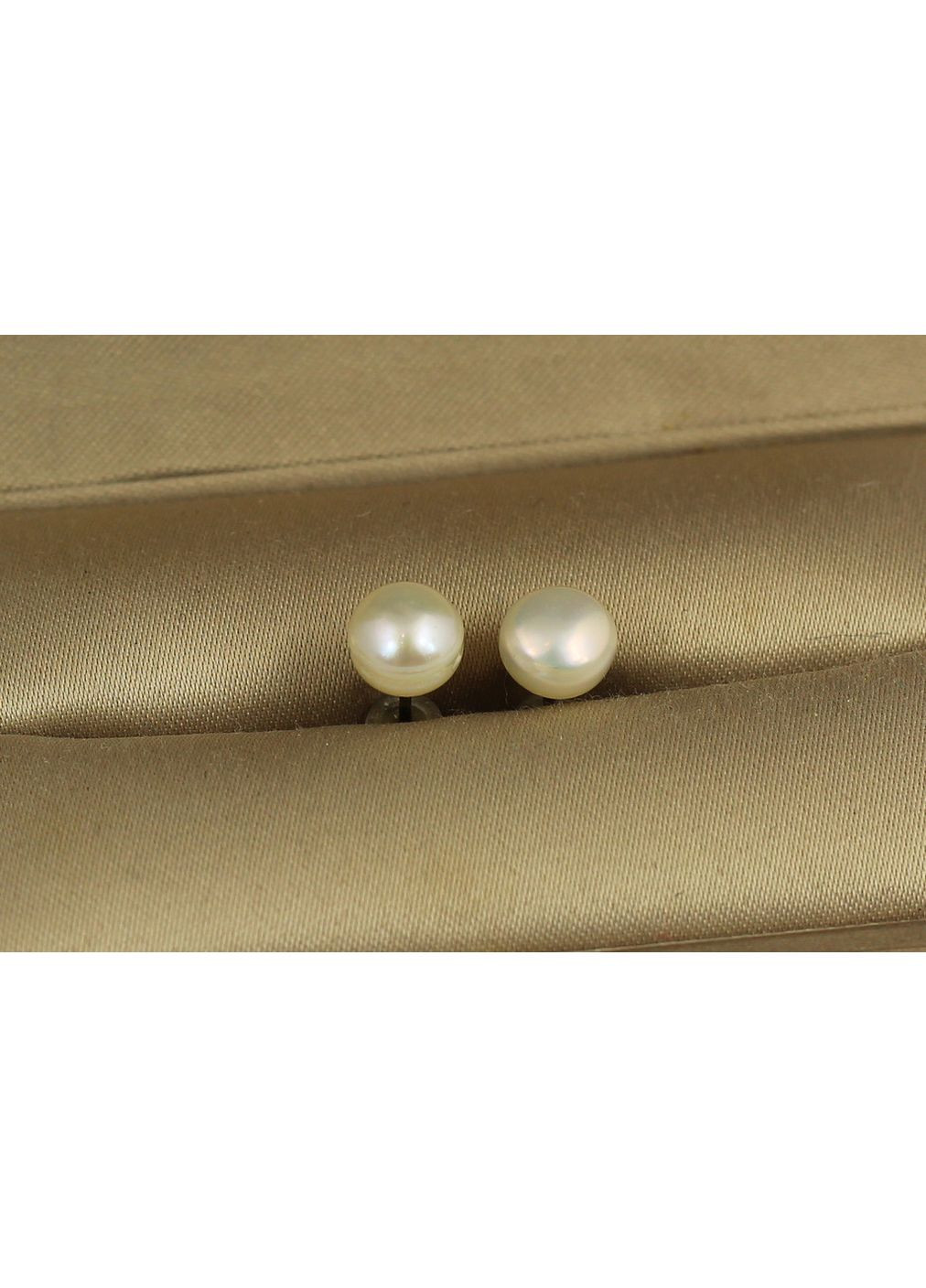 Серьги натуральные речные жемчужины 6 мм серебристые No Brand (367725080)