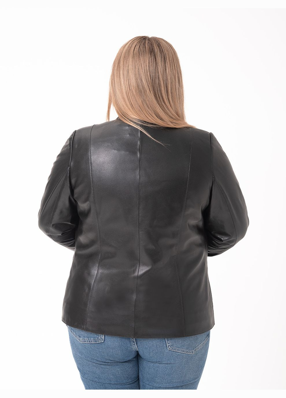 Черная демисезонная женская кожаная куртка весна Fabio Monti