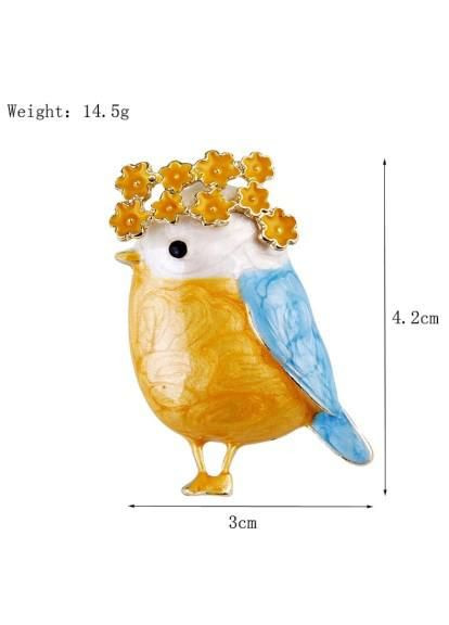 Брошь "Птица", брошка шпилька, символ Украины, патриотическая, желто-голубая No Brand (302010388)