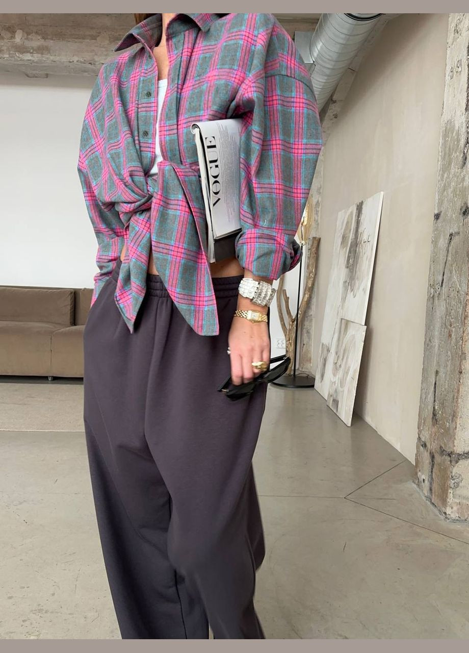 Стильна оверсайз сорочка клітинка Vakko (326559285)