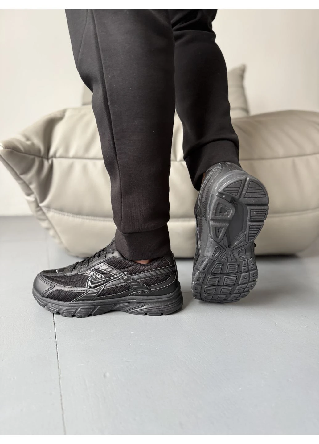 Чорні кросівки чоловічі nike initiator all black gore-tex найк інітіатор чорні демісезон No Brand