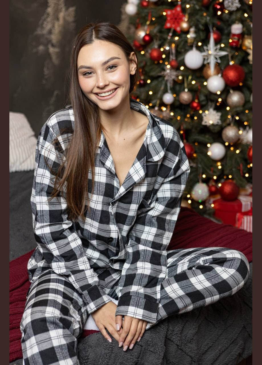 Белая пижама фланелевая рубашка + штаны все размеры No Brand