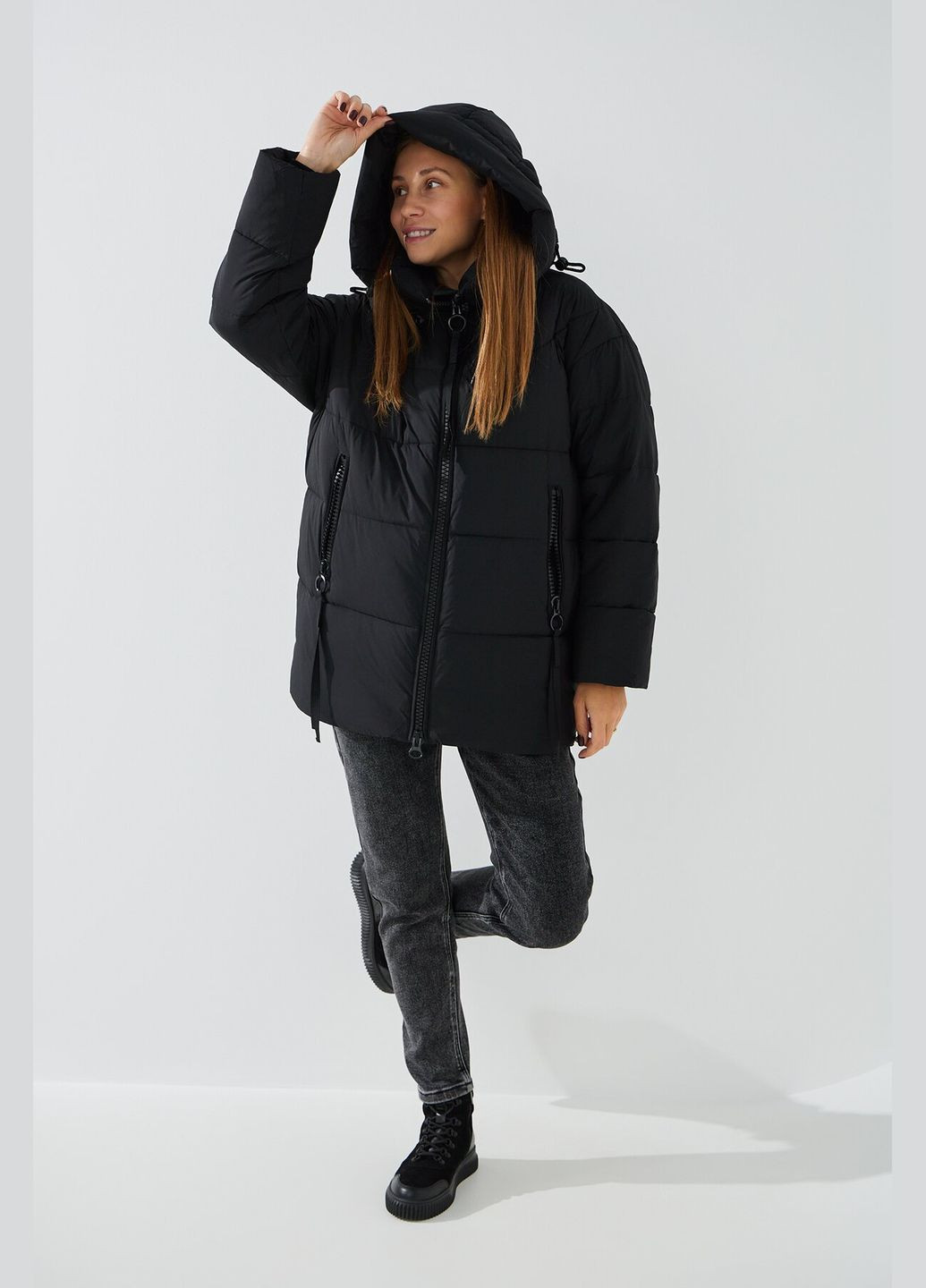 Черный демисезонный Пуховик Towmy