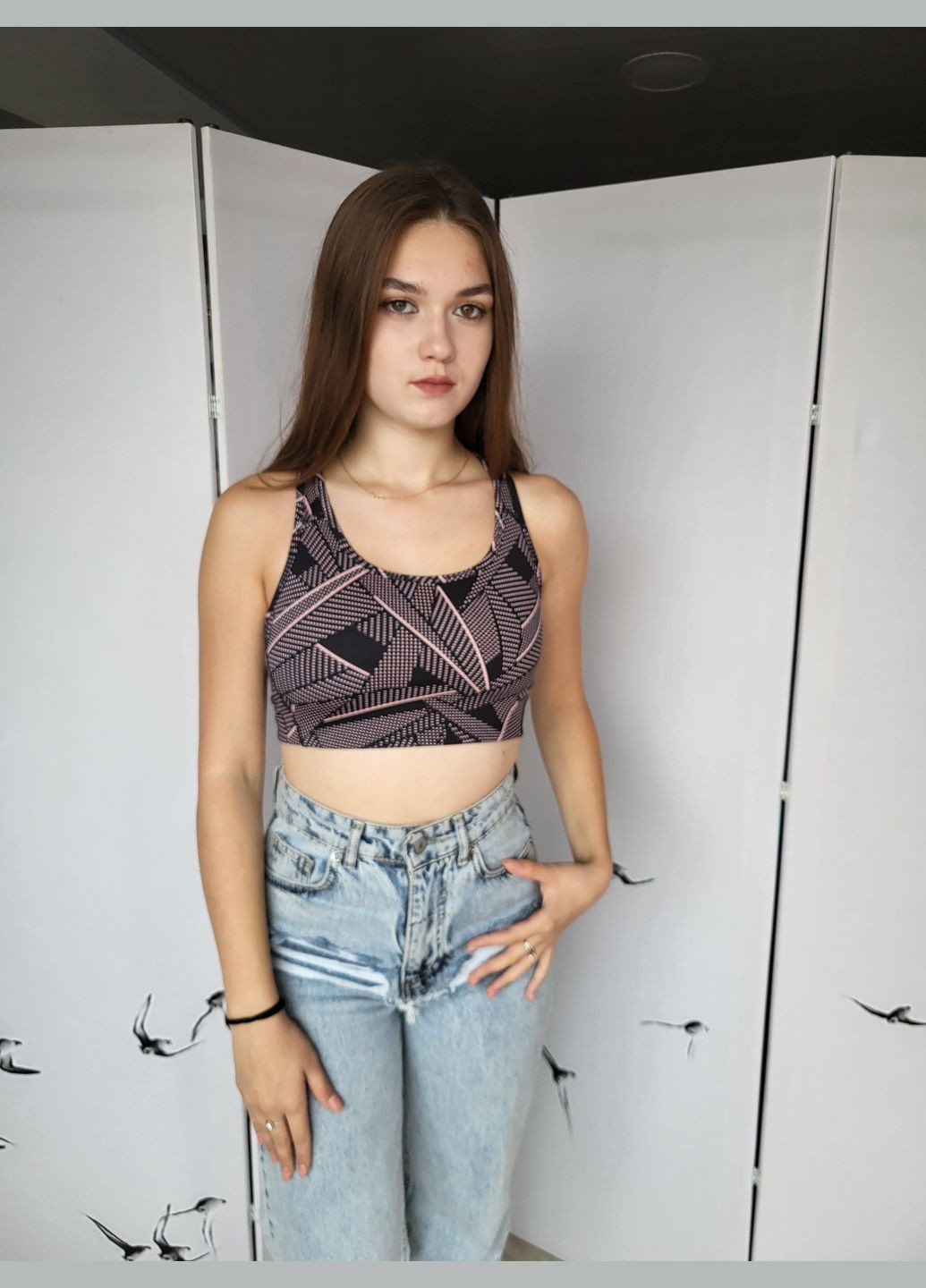 Топ женский спортивный в абстрактный принт H&M (314826756)