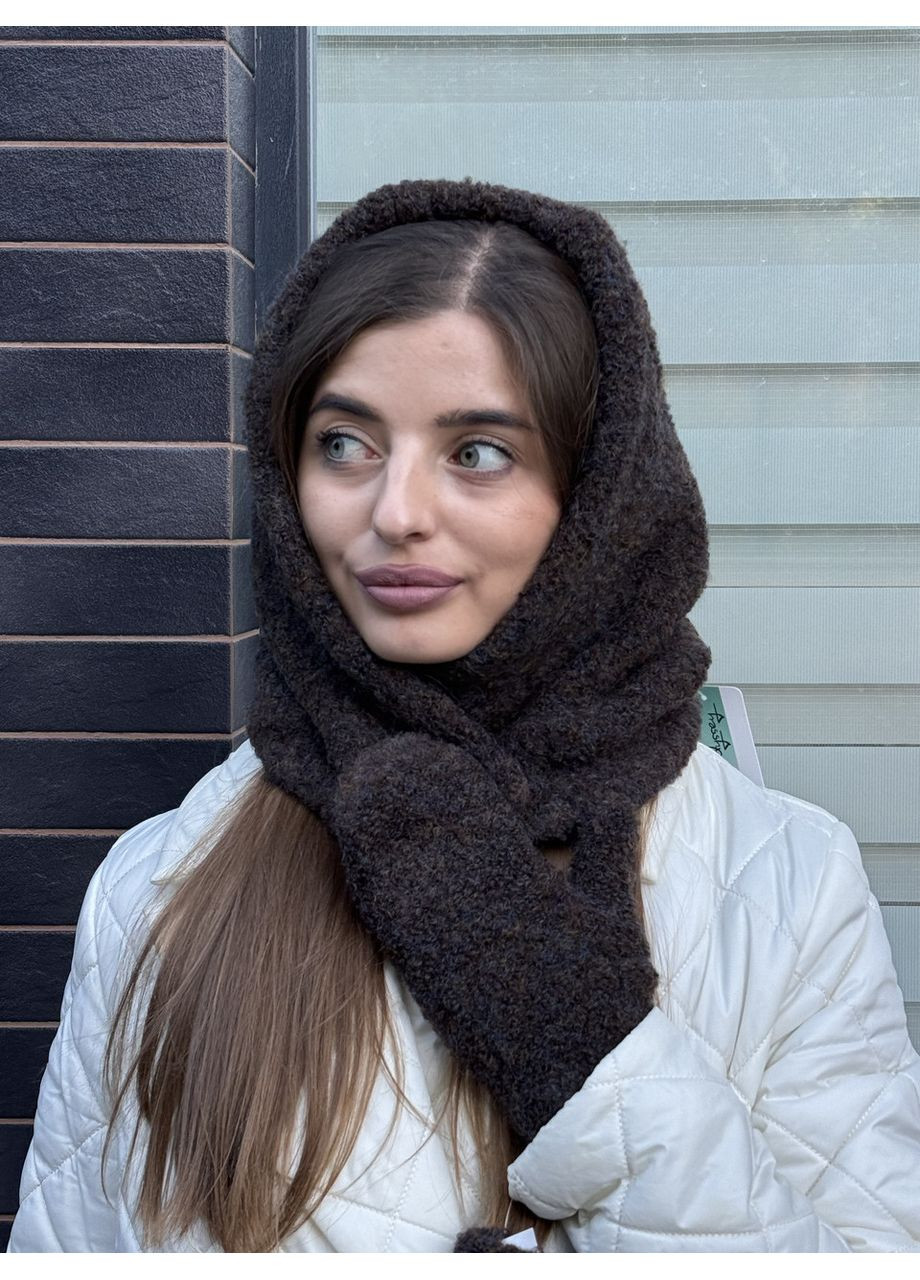 Капор женский капюшон букле светлый беж Odyssey (369934663)