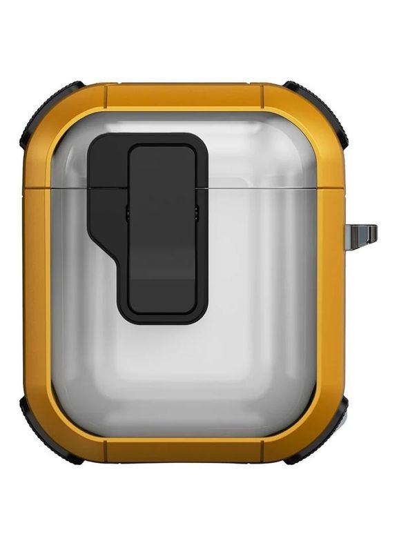 Футляр протиударний Locking Button для навушників Yellow No Brand Airpods 1/2 (361077712)