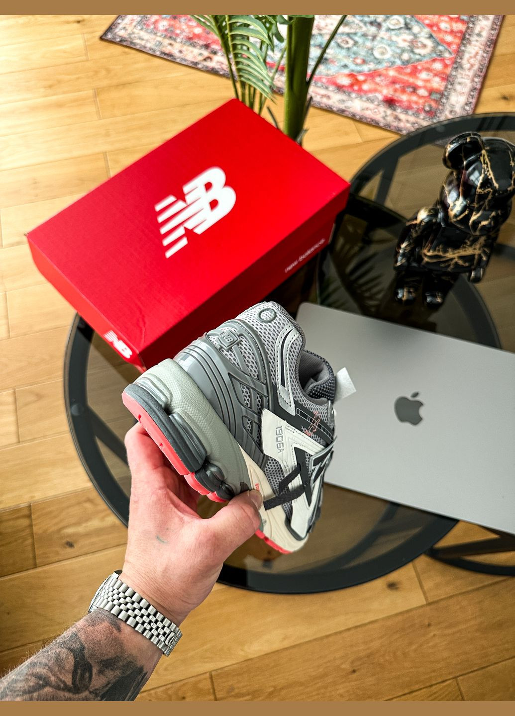 Серые демисезонные кроссовки мужские new balance 1906a slate grey drift red | нью беланс 1906 серые No Brand