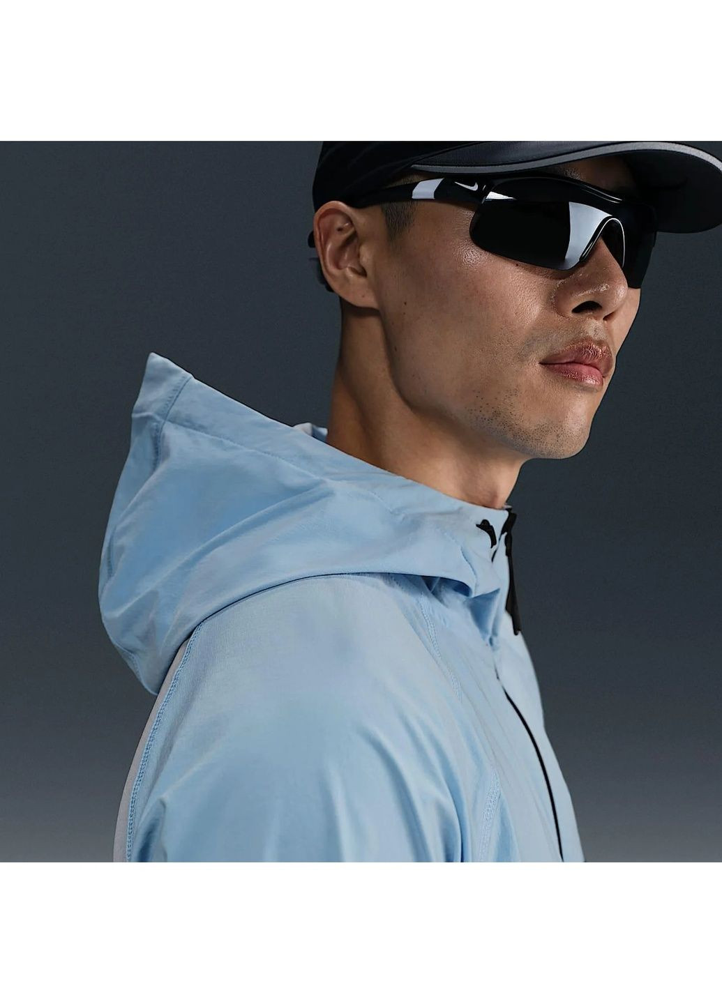 Голубая мужская ветровка ssnl wvn wr fz light blue Nike