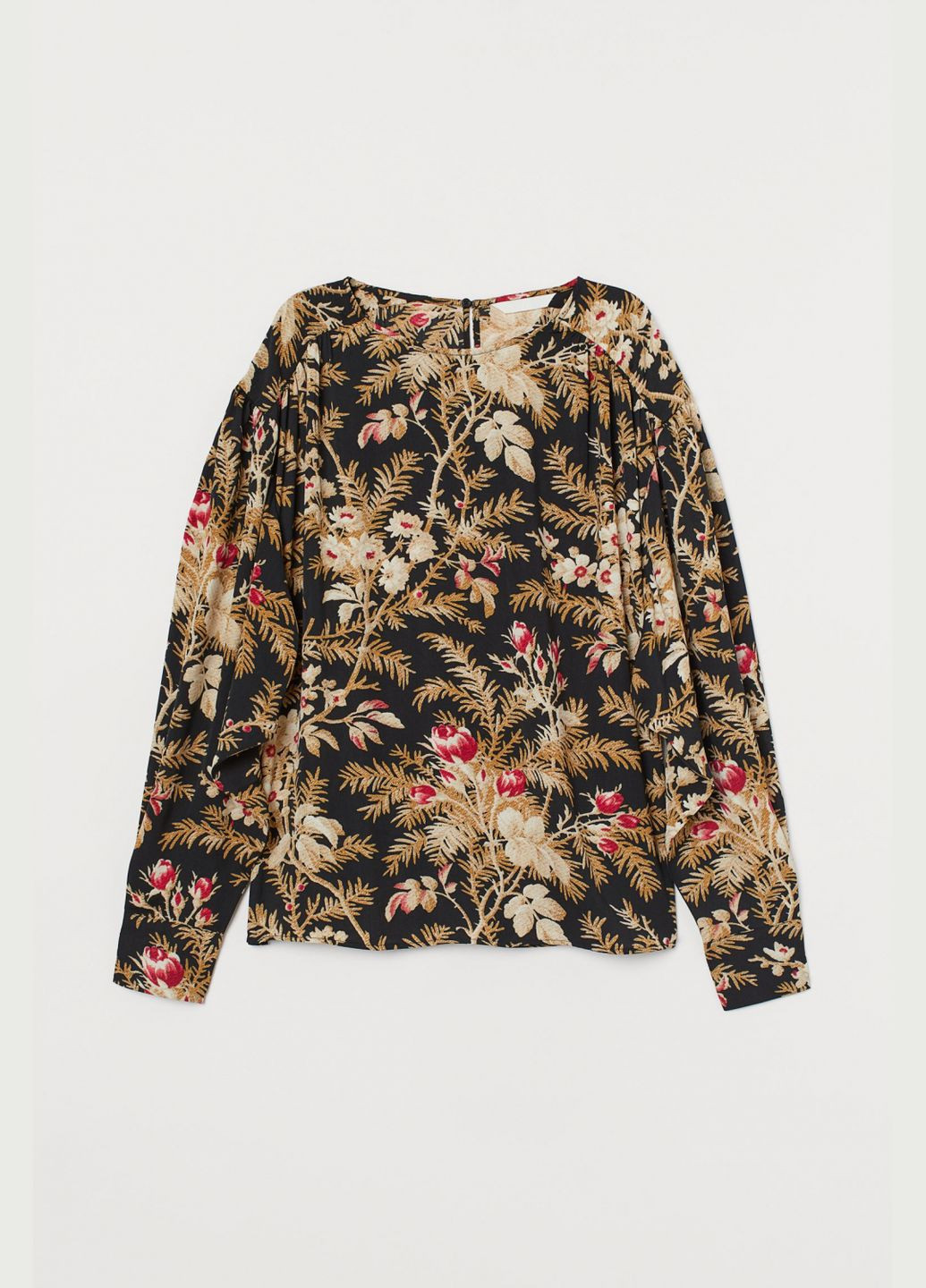 Комбінована блузка з широкими рукавами для жінки 0817150-004 різнобарвний H&M