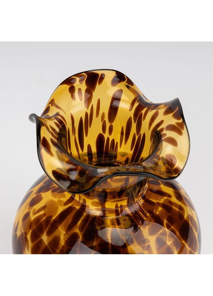 Ваза стеклянная Янтарная волна, 19 см Home Decor (362133868)