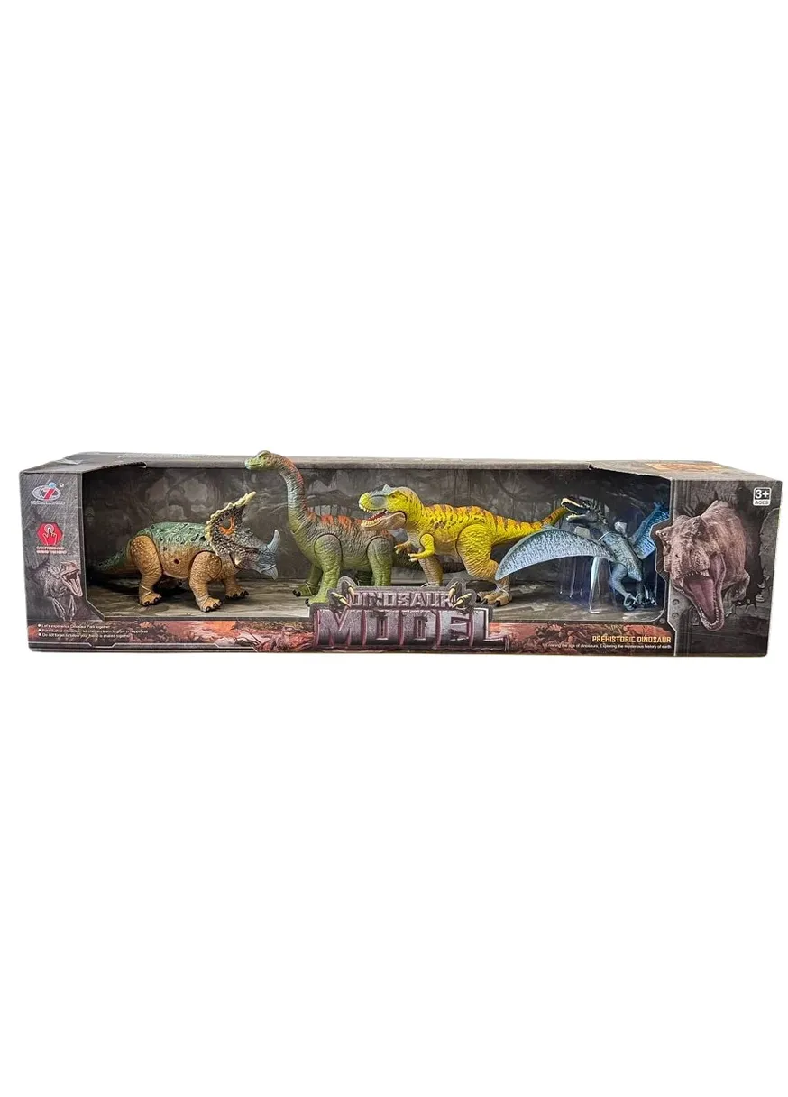 Игровой набор фигурок динозавров Доисторические динозавры, 4 шт, Dino (411467874)