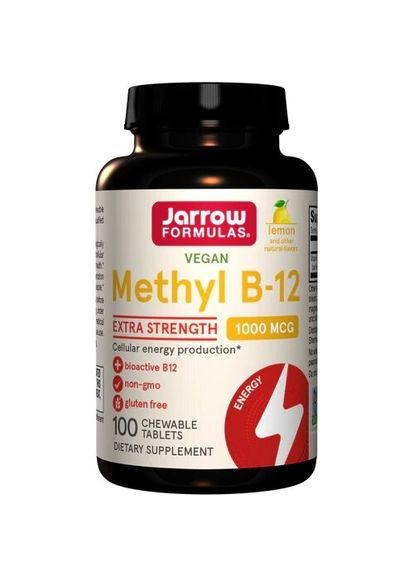 Витамины и минералы Methyl B-12 1000 mcg, 100 леденцов - Лимон Jarrow Formulas (322293368)