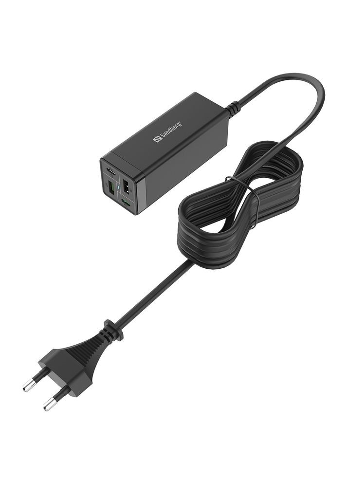 Зарядное устройство 4xUSB 65W (2xUSBC+2xUSB-A) Gan черный Sandberg (315435323)