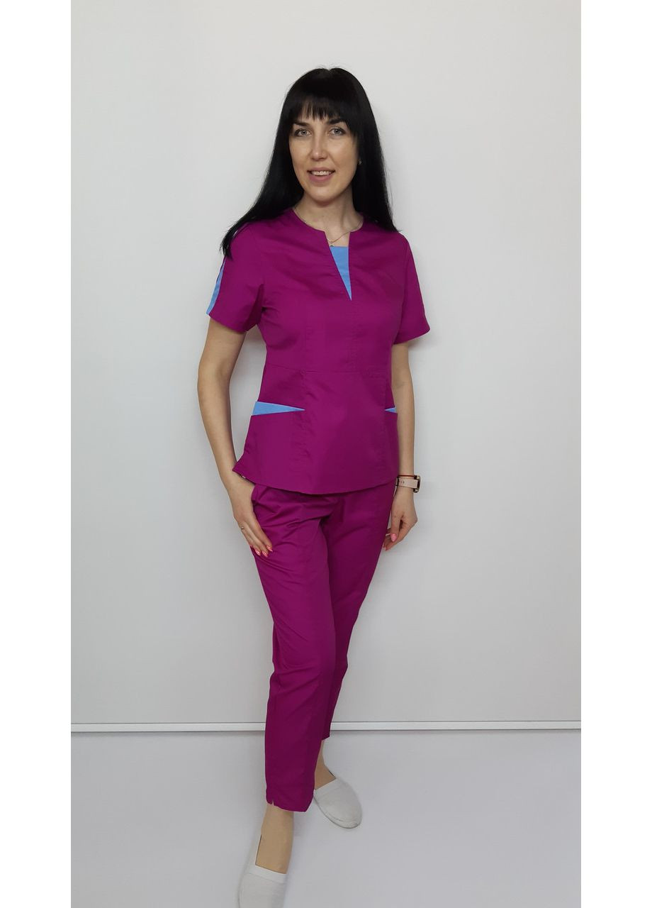 Костюм женский медицинский Оскар хлопок брюки укороченные Vitori (361360301)