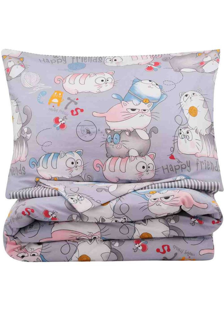 Комплект постільної білизни Gloria Веселі котики Полоска (ART1622FC) Ardesto (322914397)