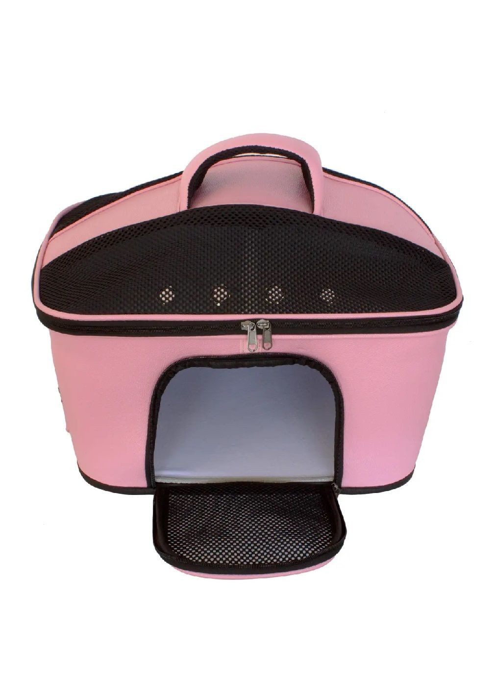 Сумка переноска жорсткий каркас для тварин котів собак з підстилкою вентиляцією кишенею 50x35x35 см (477178-Prob) Рожева Unbranded (295438356)
