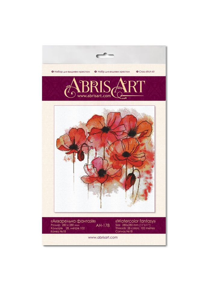 Набор для вышивки крестиком "Акварельная фантазия" AH-178 28х28 см Abris Art (305232678)