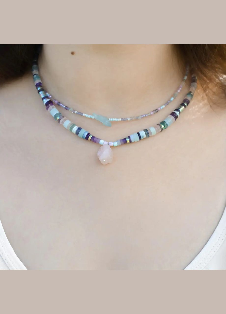 Чокер натуральний Аквамарин, Флюорит, Перламутр, Кварц, Циркон, гіп-ний сплав колір срібло d-8-6-5х2-3мм+- L-37-42см No Brand кварц, флюорит, шпінель, циркон, гематит, аметист, перламутр, опал, аквамарин медичний сплав, бісер, натуральний камінь, латунь срібло (335054174)