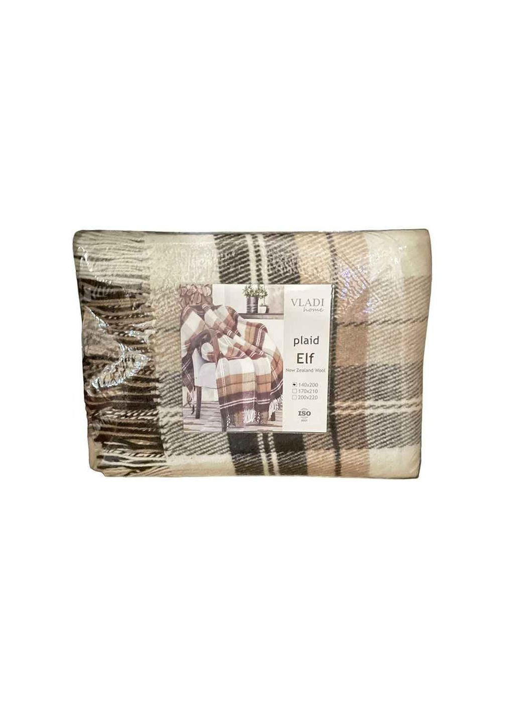 Плед 140*200 Эльф 02/NOAH бел-беж-кор BIANCO V-CAMMELLO-MARRONE ТМ Vladi (364208971)