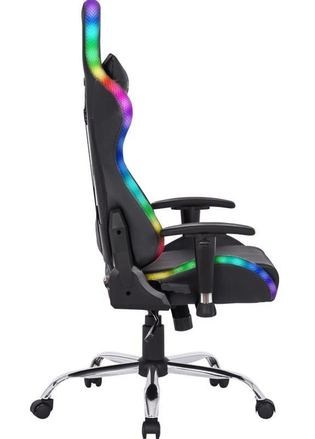 Геймерское кресло Defender Ultimate полиуритановое с RGB подсветкой (Черное) No Brand (332634558)