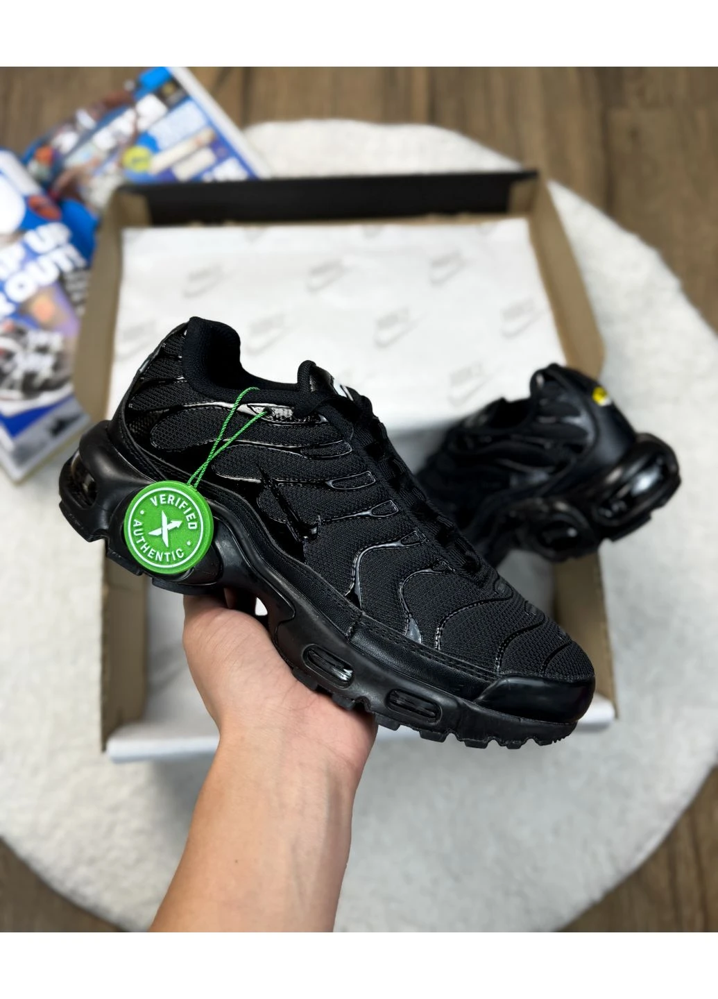 КРОСІВКИ ЖІНОЧІ NIKE AIR MAX PLUS TN BLACK НАЙК АІР МАКС ТН ПЛЮС ЧОРНІ No Brand чорні демісезони (391956723)