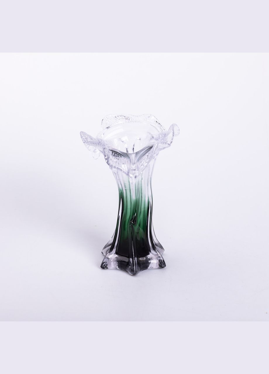 Декоративна скляна ваза для квітів 20 см фігурна ваза 125 мл Зелена HP-9-2 Yiwu (327368962)