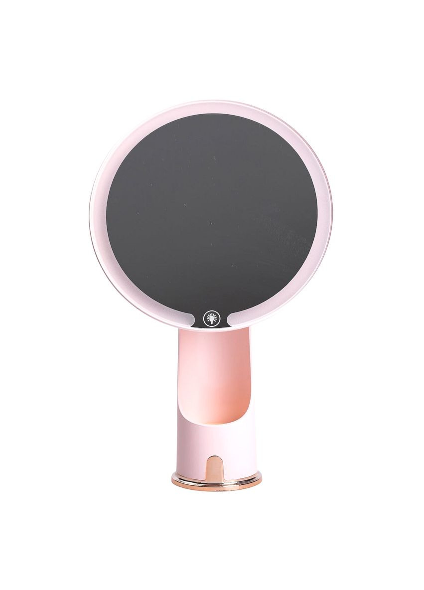 Дзеркало косметичне з підсвічуванням Рожеве настільне кругле світлодіодне для макіяжу та догляду за обличчям ProDobro (364193179)