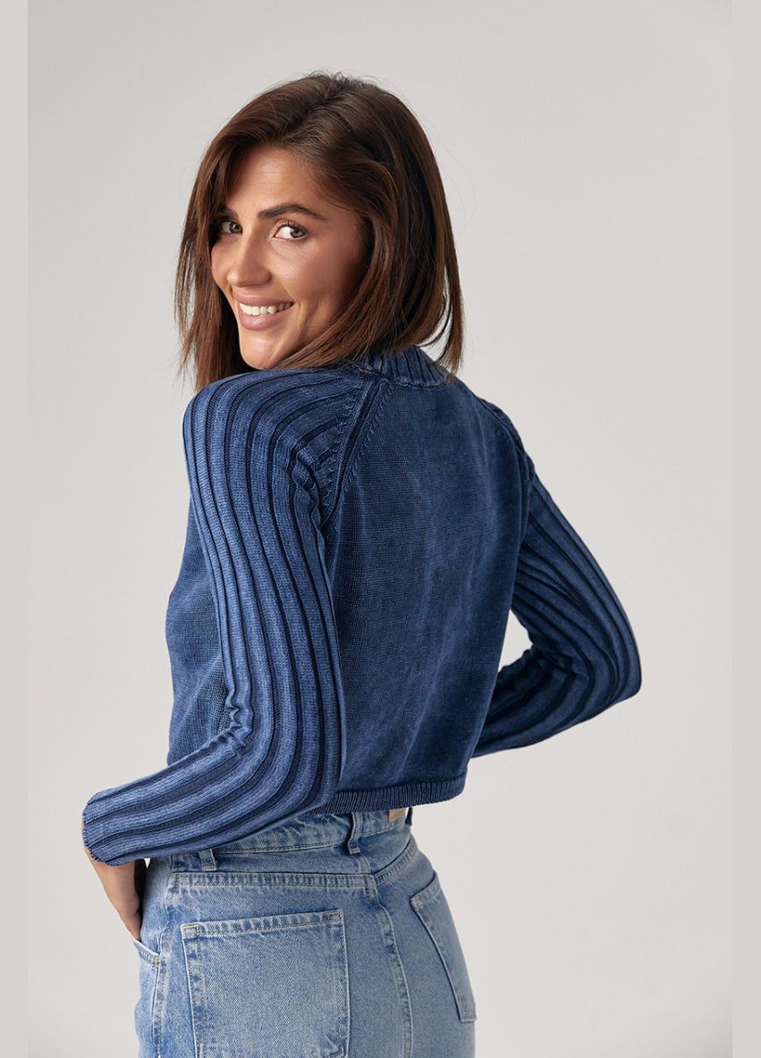 Короткий жіночий светр у техніці тай-дай 241116 Lurex (315810241)