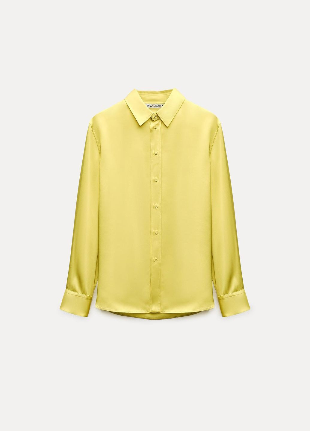 Желтая повседневный рубашка однотонная Zara