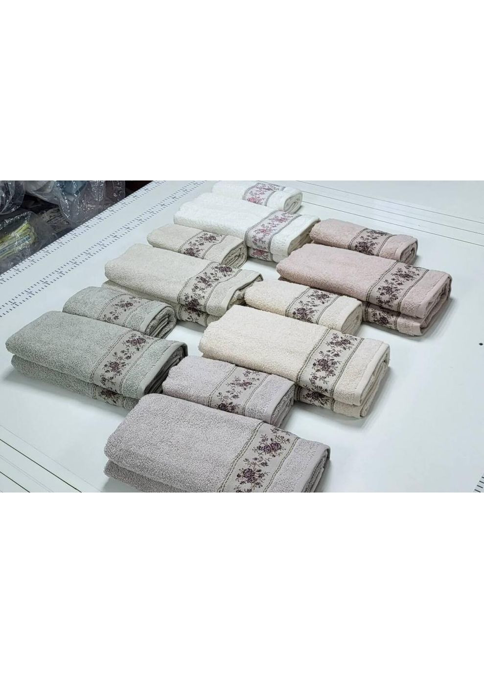 Набор 2 махровые полотенца для ванной BOTANIC 70*140см + 50*90см, серо-лиловый No Brand комбинированный