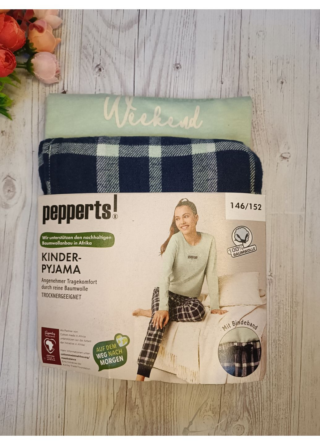 Зелена всесезон піжама для дівчинки Pepperts