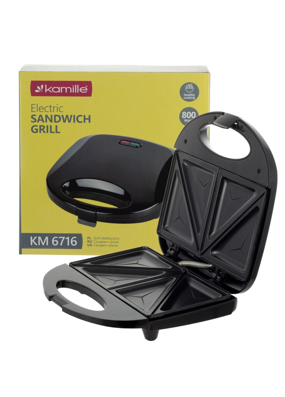 Електрична сендвічниця розміром 21.6 * 12.6 см, модель KM-6716. Kamille (371898262)