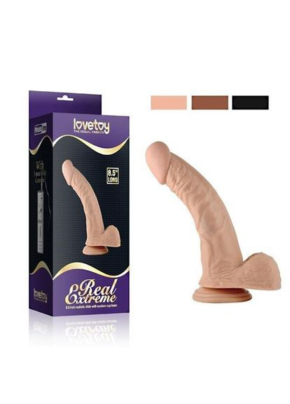Реалістичний фалоімітатор з вібрацією - Real Extreme Vibrating Dildo 8.5" - Реалістичні вібратори Lovetoy (335399614)