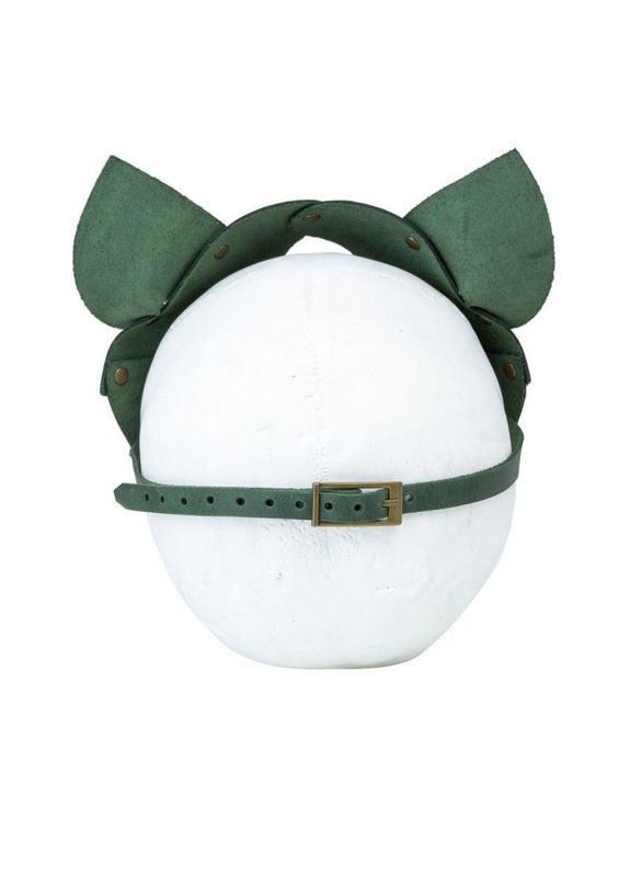 Премиум маска кошечки, натуральная кожа, зеленая, подарочная упаковка LOVECRAFT (303884445)