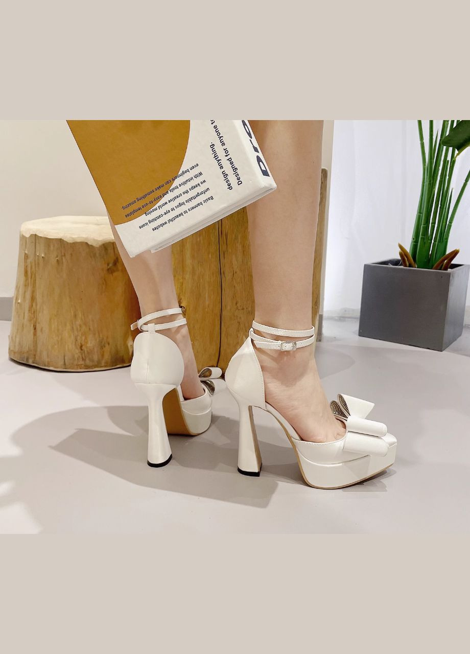 No Brand Свадебные женские туфли для невесты на платформе с бантами. белый з текстиль, — лето (322414626)