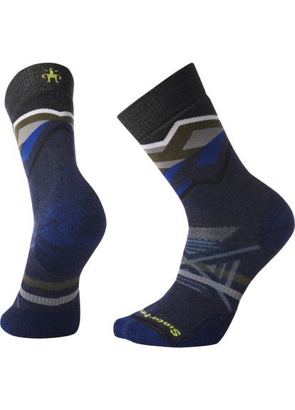 Термошкарпетки Mens PhD Outdoor Medium Pattern Crew Socks Сірий-Синій Smartwool (278272707)