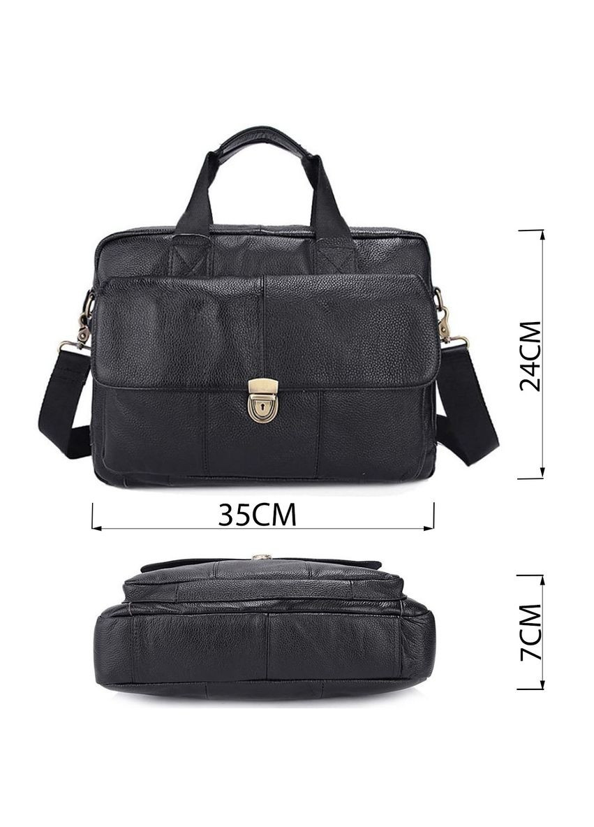 Портфель чоловічий шкіряний з замком 14801 Чорний Vintage (329147869)