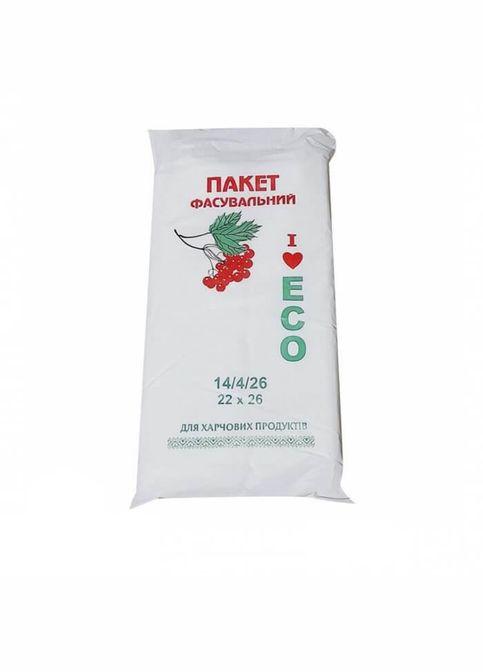 Біорозкладні фасувальні пакети ЕКО Червона Калина 500шт. 14х26 см Україна Еко (328265890)