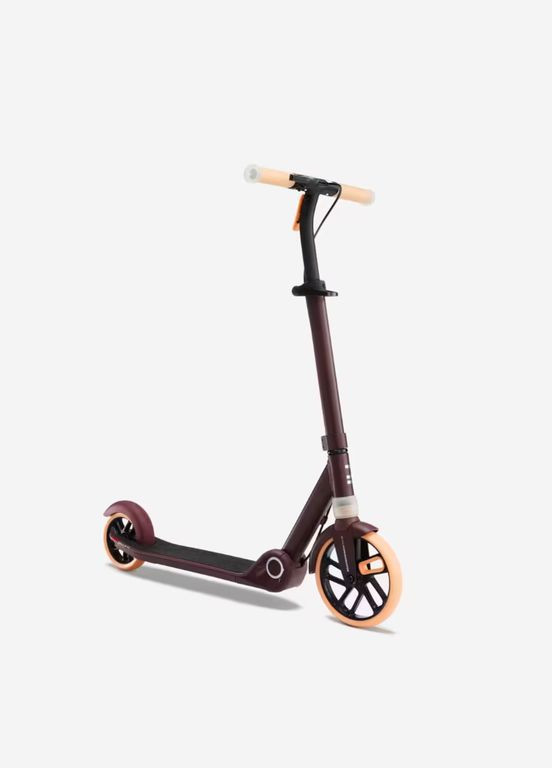 Дитячий Двоколісний Самокат M900 (від 8 - 9 років Зріст від 1,25-1,75м) з Ручним Гальмом та Амортизатором Бордовий Oxelo (335052397)