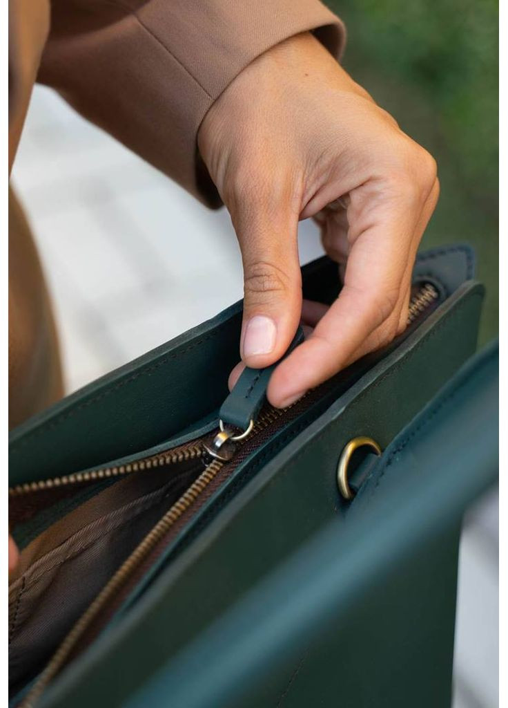 Женская кожаная сумка Midi зеленая BlankNote (348359163)