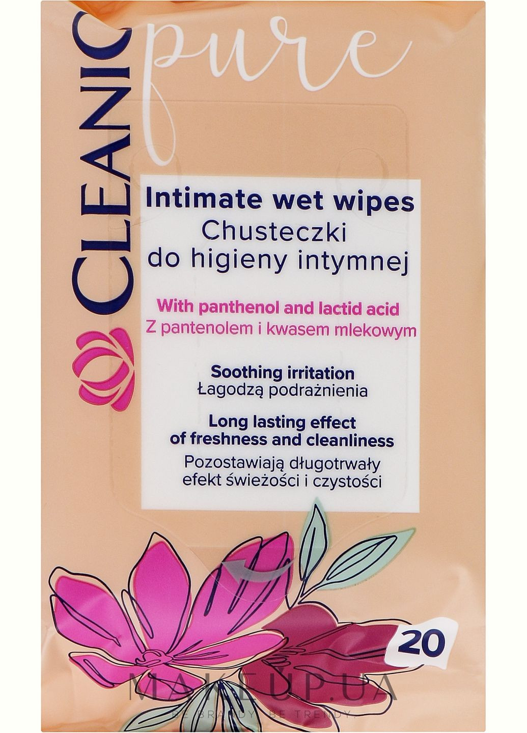 Салфетки для интимной гигиены, 20 шт. Pure Intimate Wet Wipes 20шт (1235327-27341994) Cleanic (368623122)