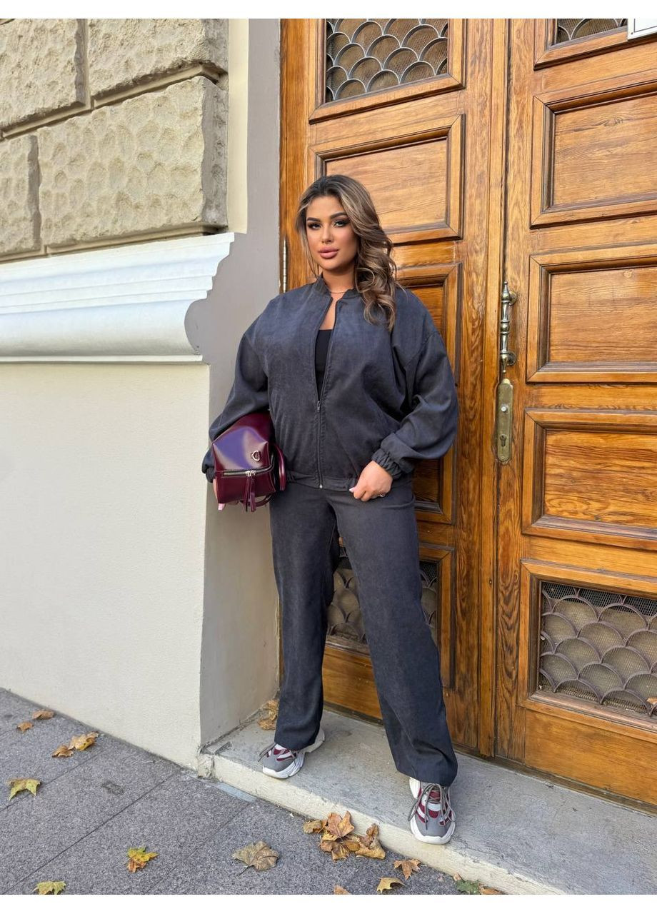 Костюм мікровельвет бомбер та штани Україна (362264149)