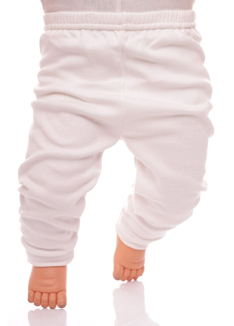 Белые демисезонные джоггеры штаны для девочки трикотаж с резинкой белые 68 см (50962) BABYKROHA