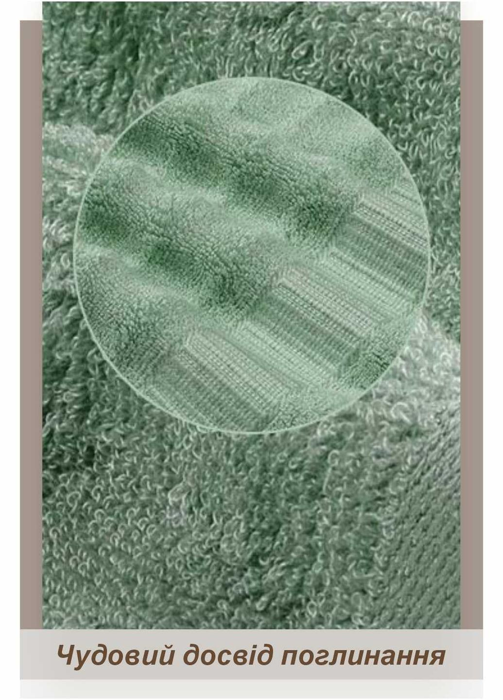 Набор 3 бамбук / хлопок полотенец для ванной, отелей, SPA, саун 70x140 см, 50x90 см, 33x33 см Зеленый Lovely Svi однотонный зеленый